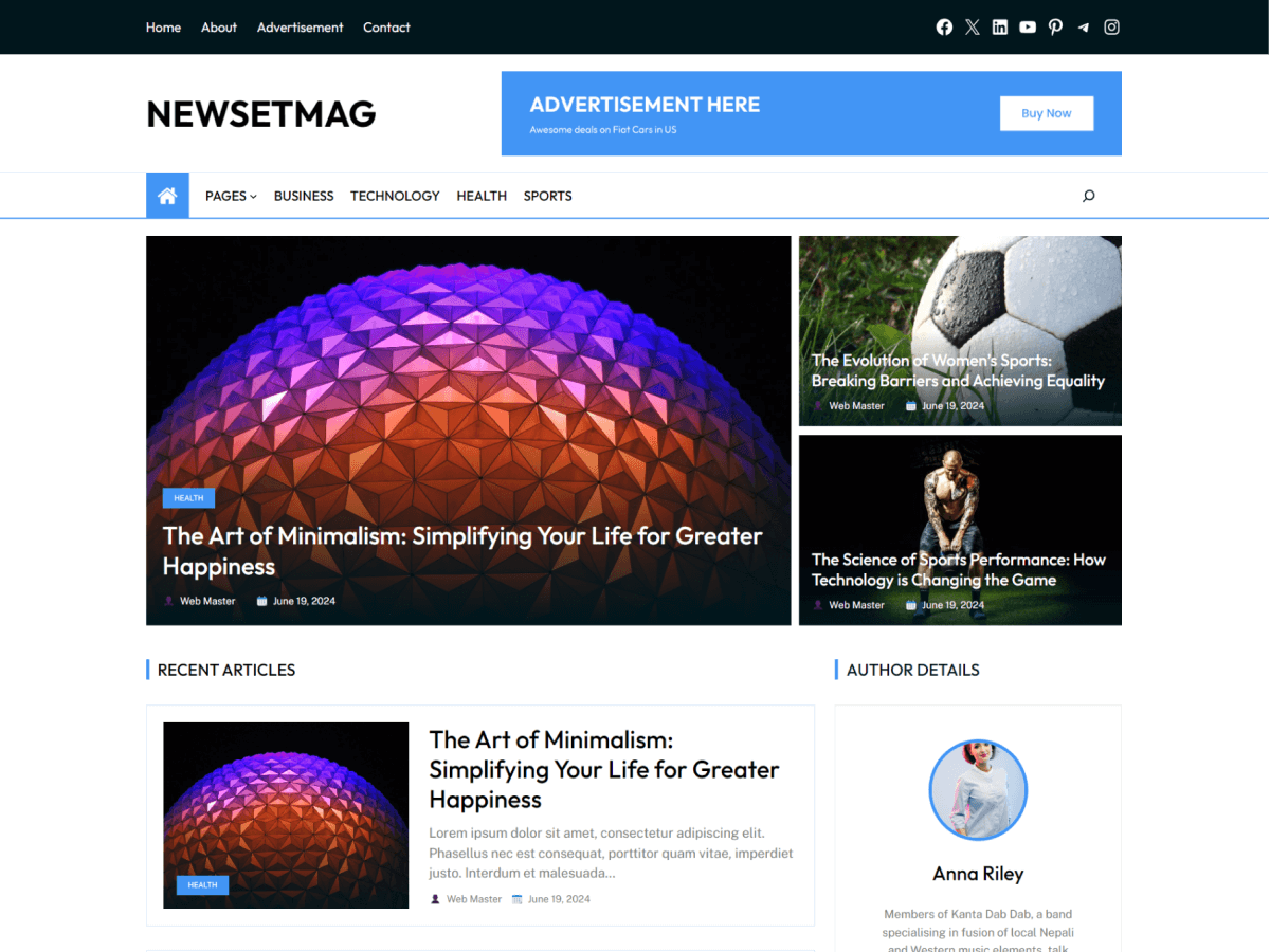 Newsetmag theme screenshot