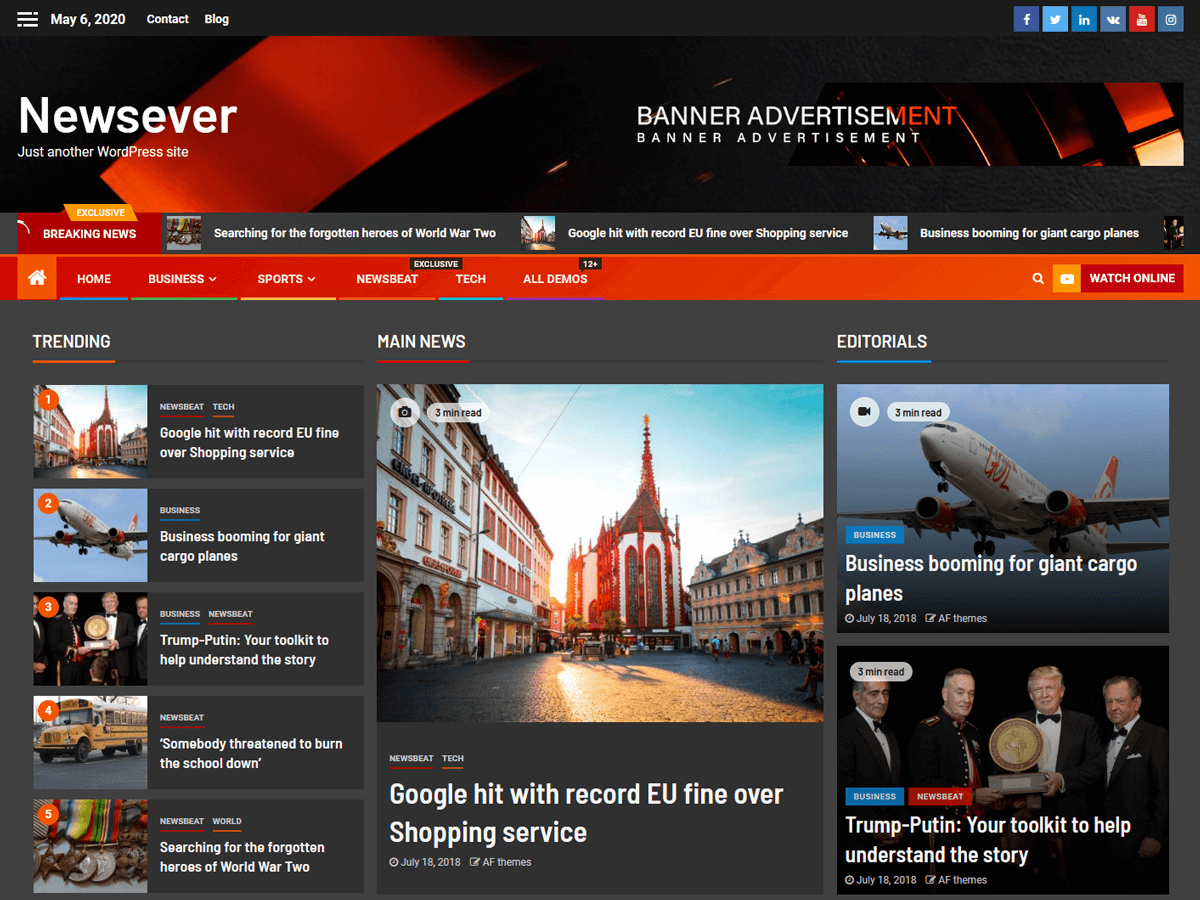 Newsever theme screenshot