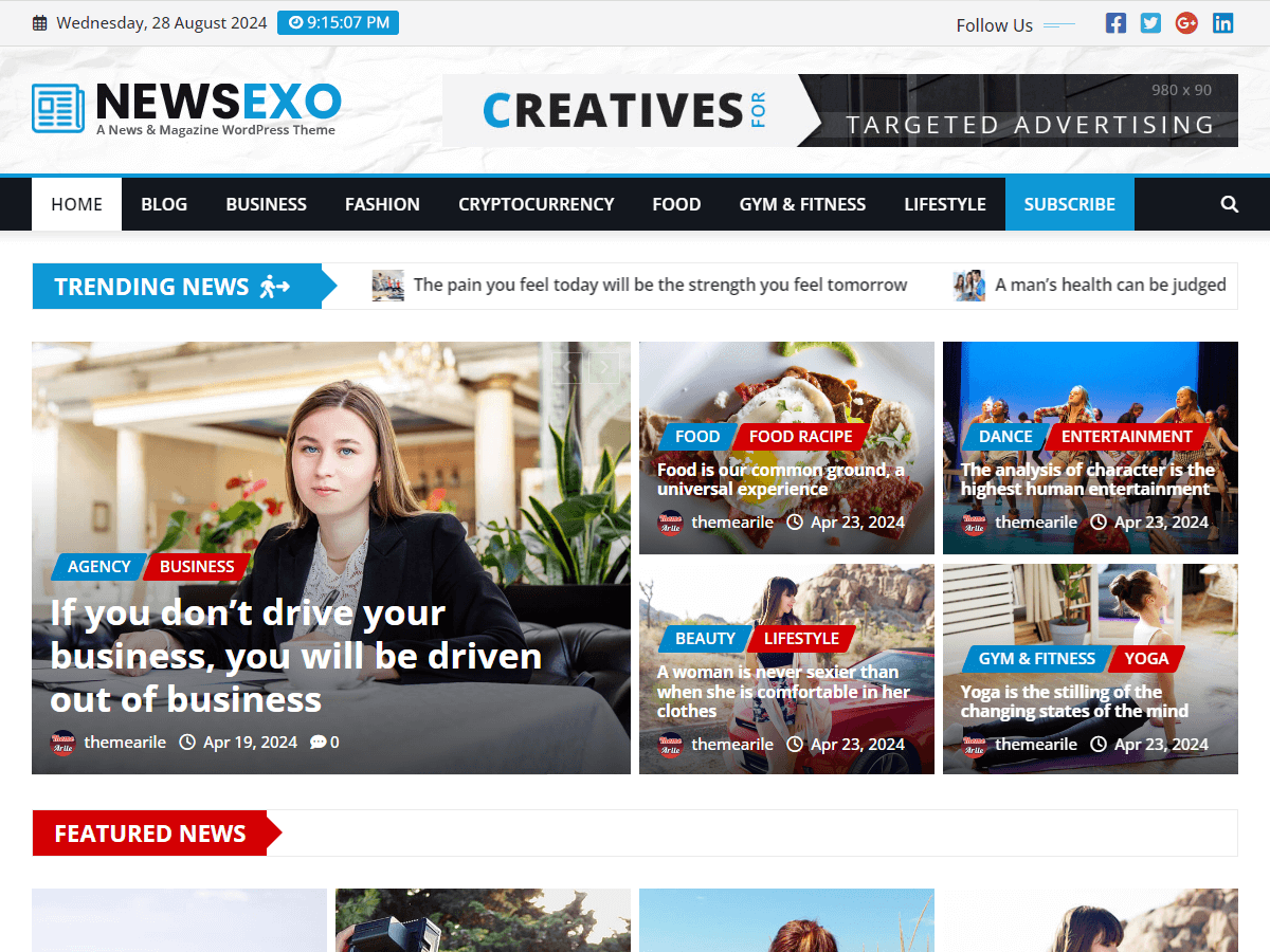 NewsExo theme screenshot