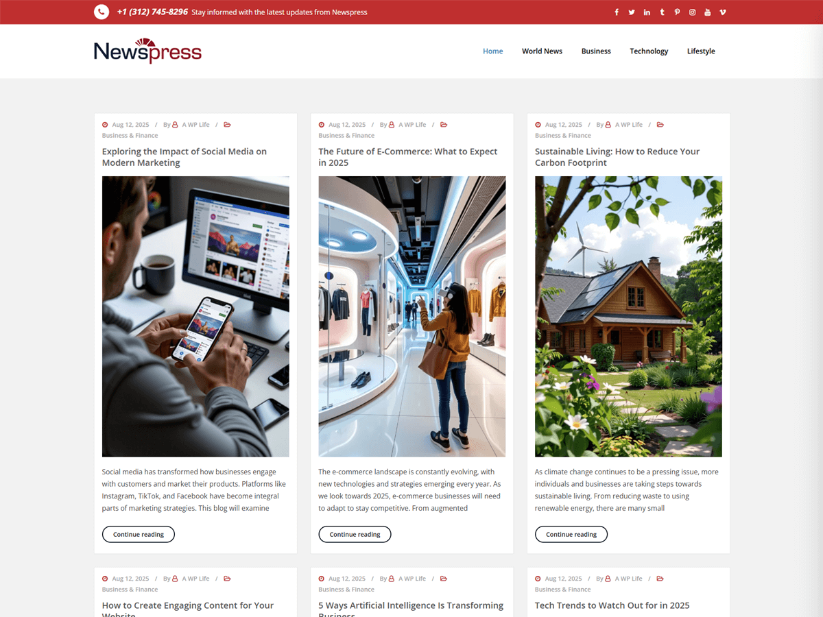 Newsexpress theme screenshot