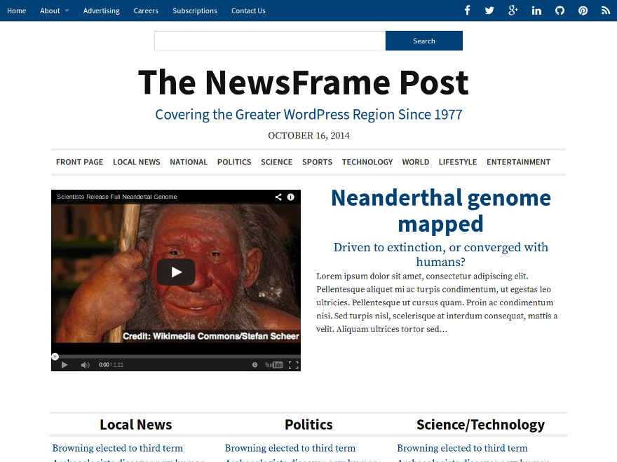 NewsFrame theme screenshot