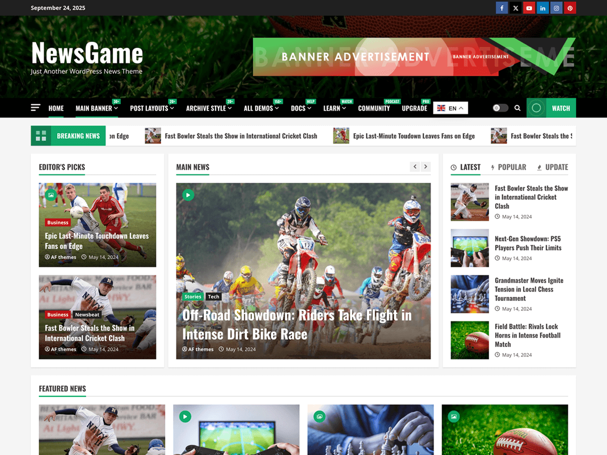 NewsGame theme screenshot