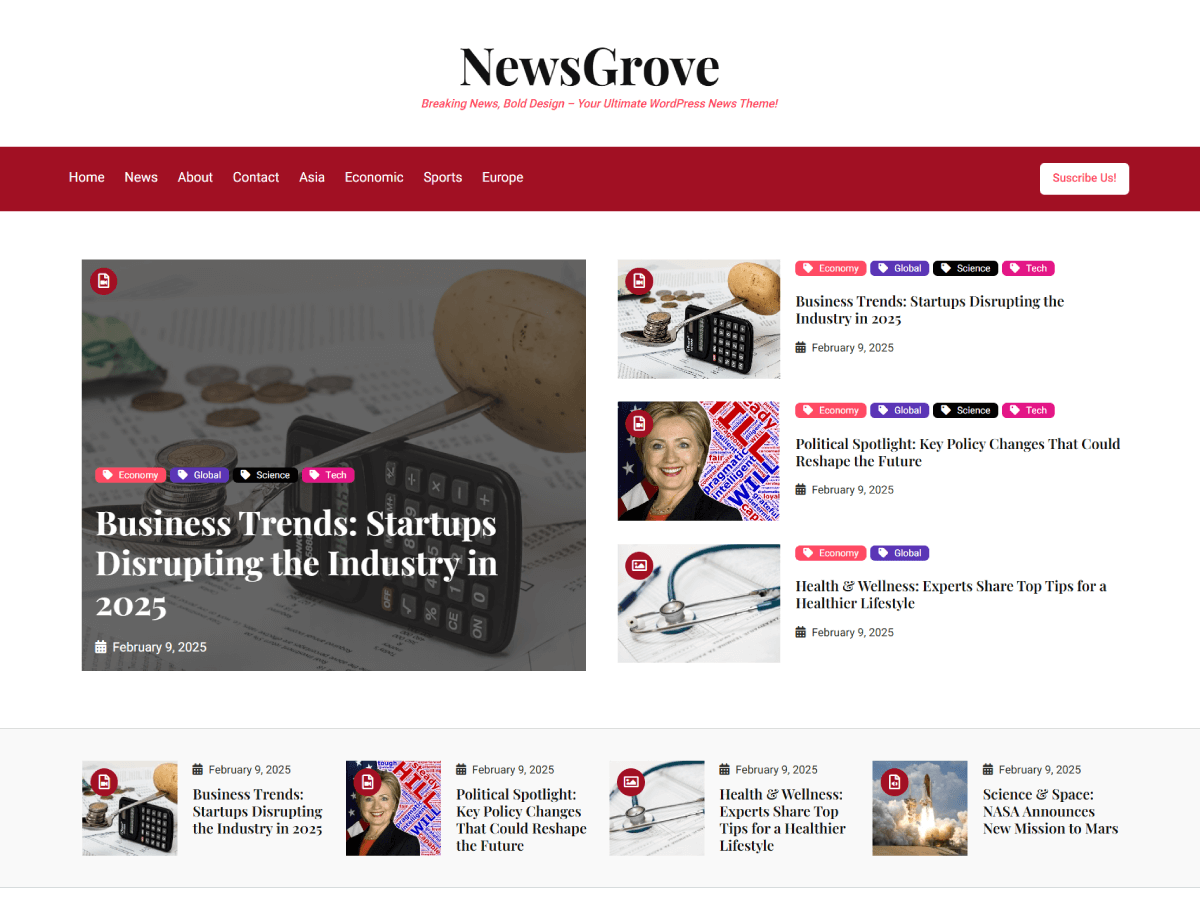NewsGrove theme screenshot