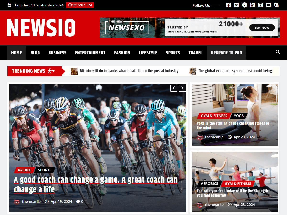 Newsio theme screenshot