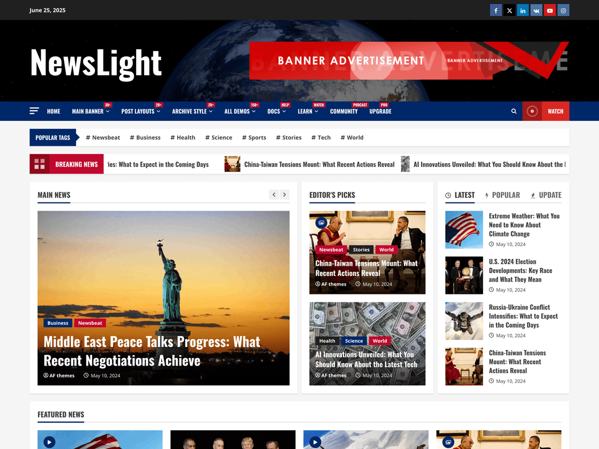 NewsLight theme screenshot