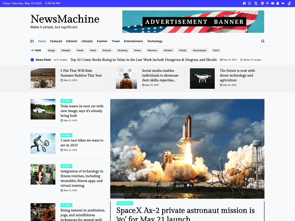 NewsMachine theme screenshot