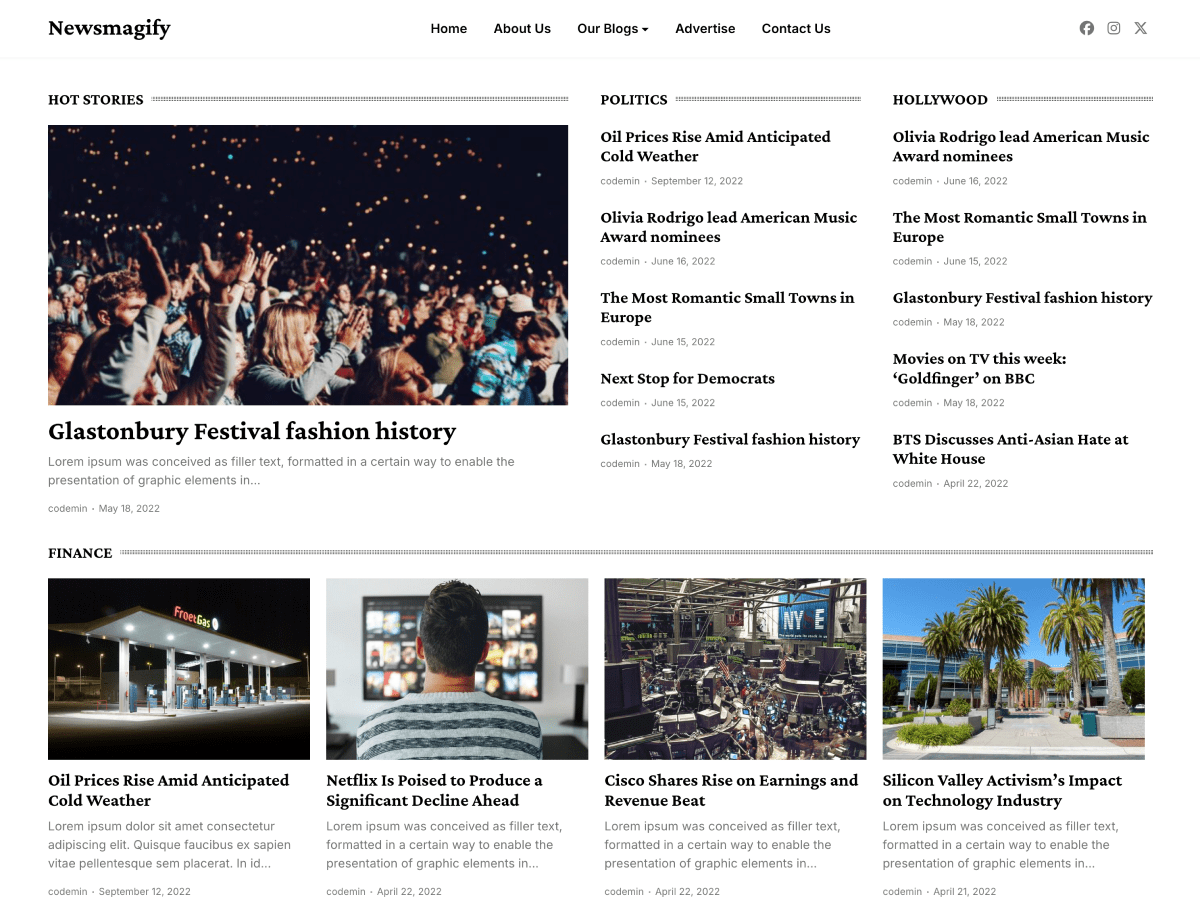 Newsmagify theme screenshot