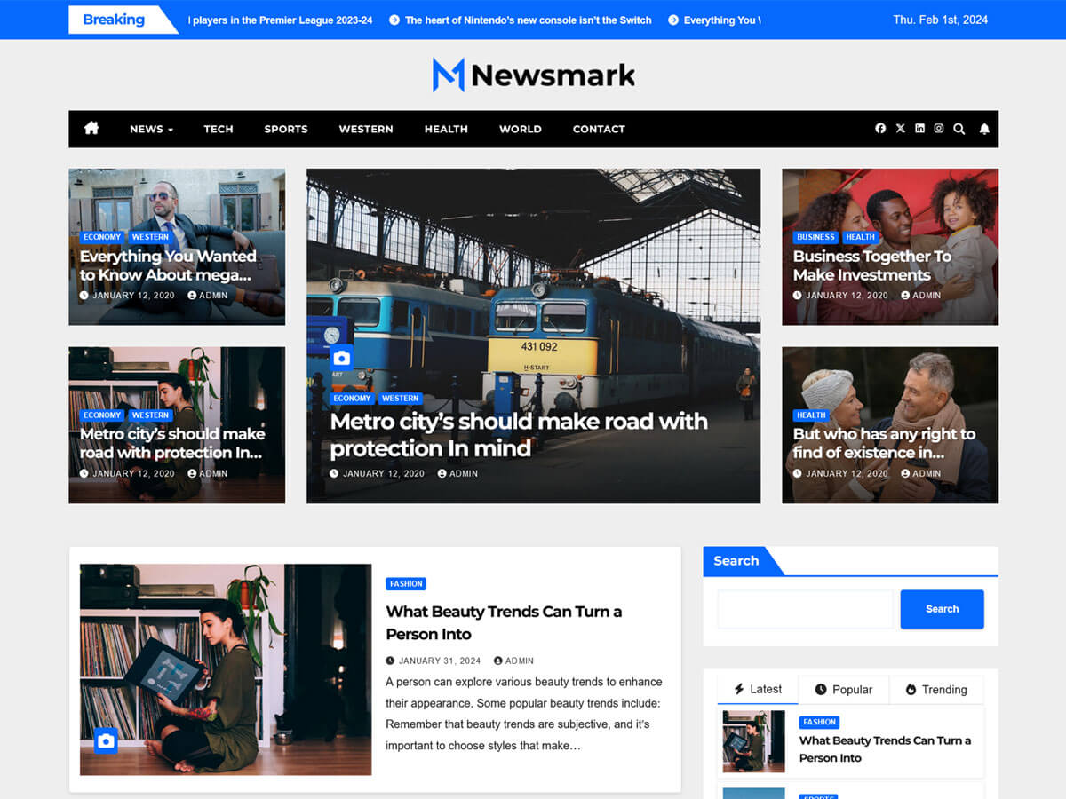 Newsmark theme screenshot