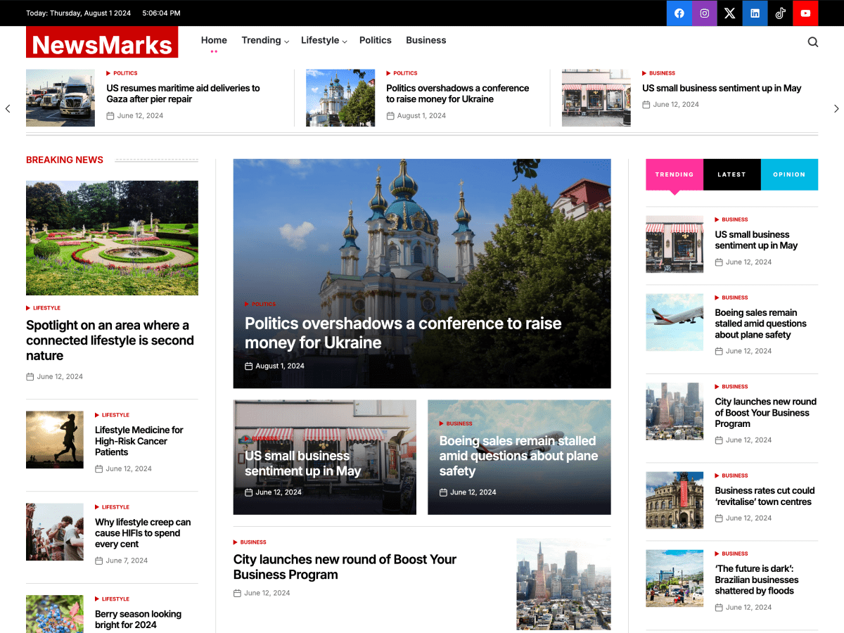NewsMarks theme screenshot
