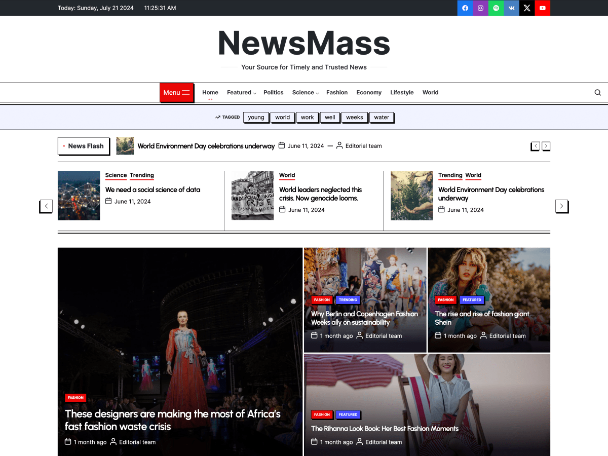 NewsMass theme screenshot