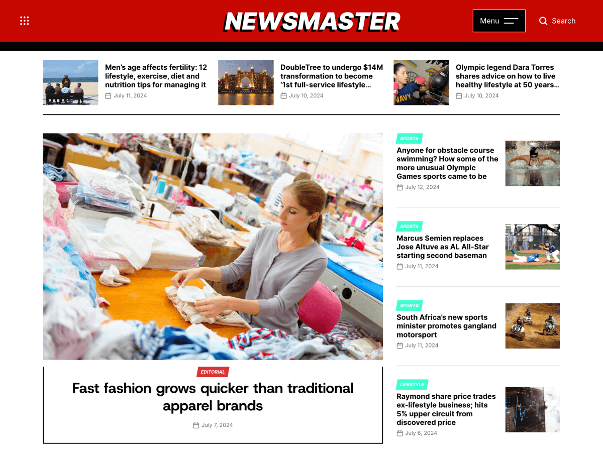 NewsMaster theme screenshot