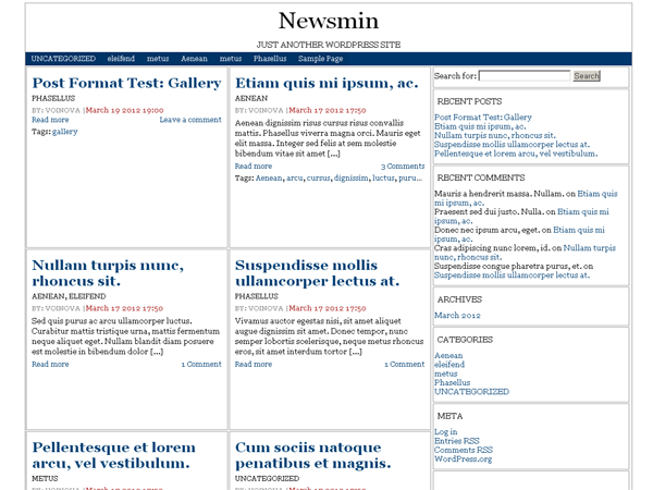Newsmin theme screenshot