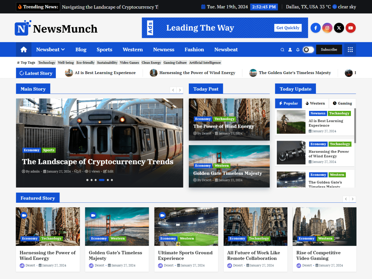 NewsMunch theme screenshot