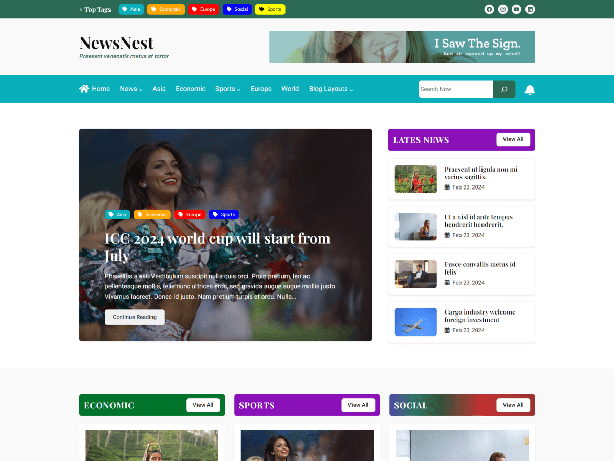 NewsNest theme screenshot