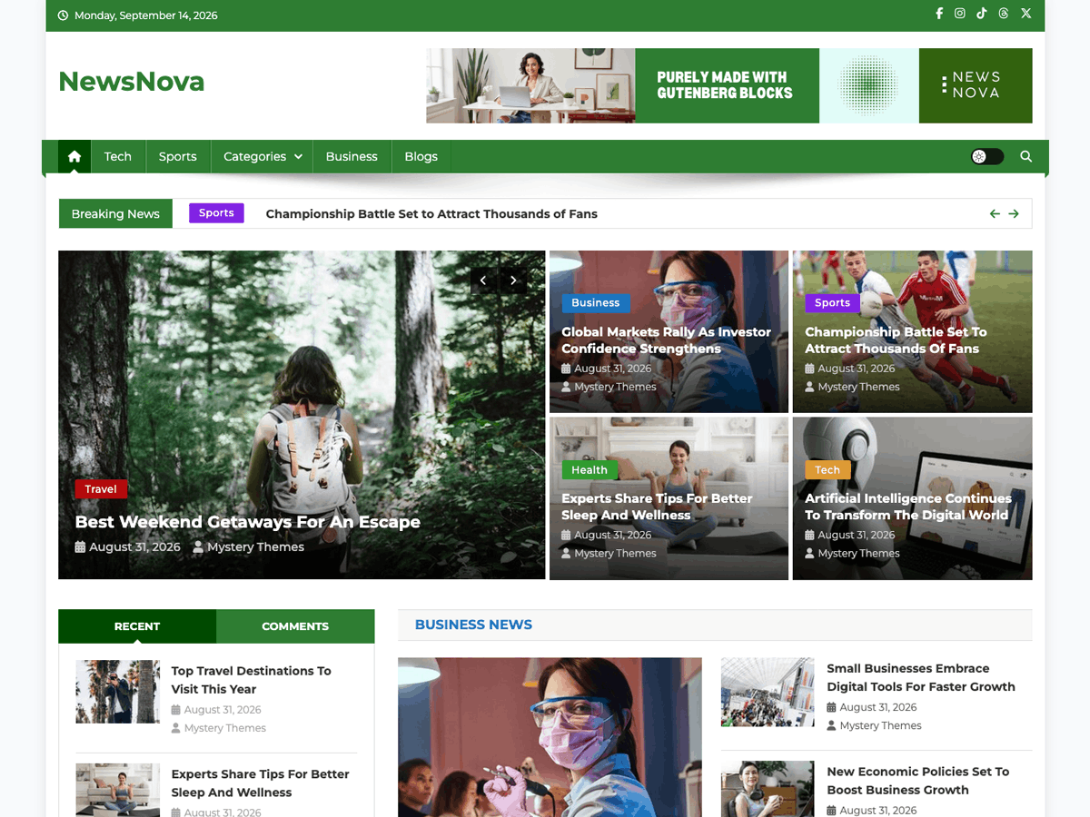 NewsNova theme screenshot