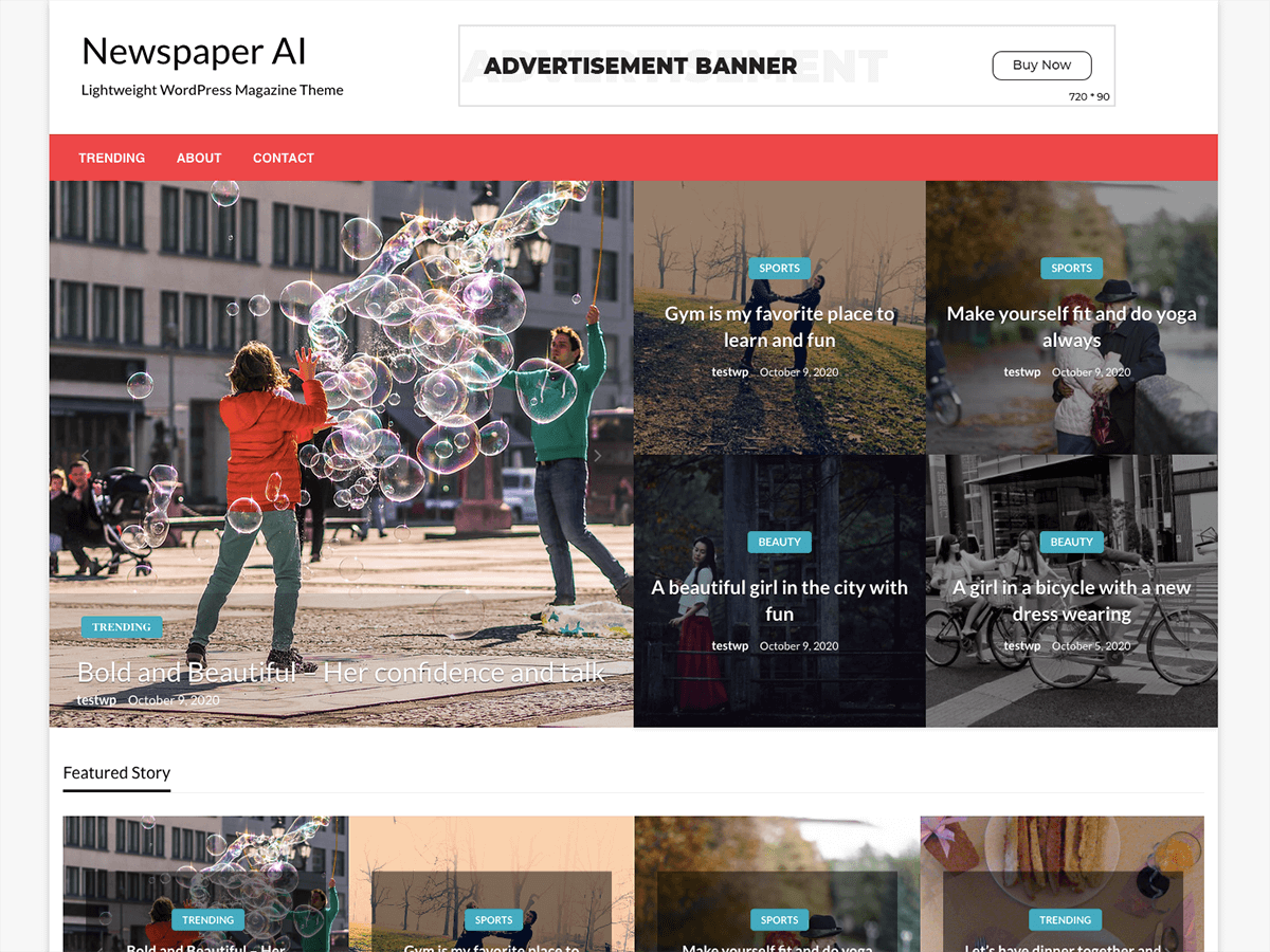 Newspaper AI theme screenshot