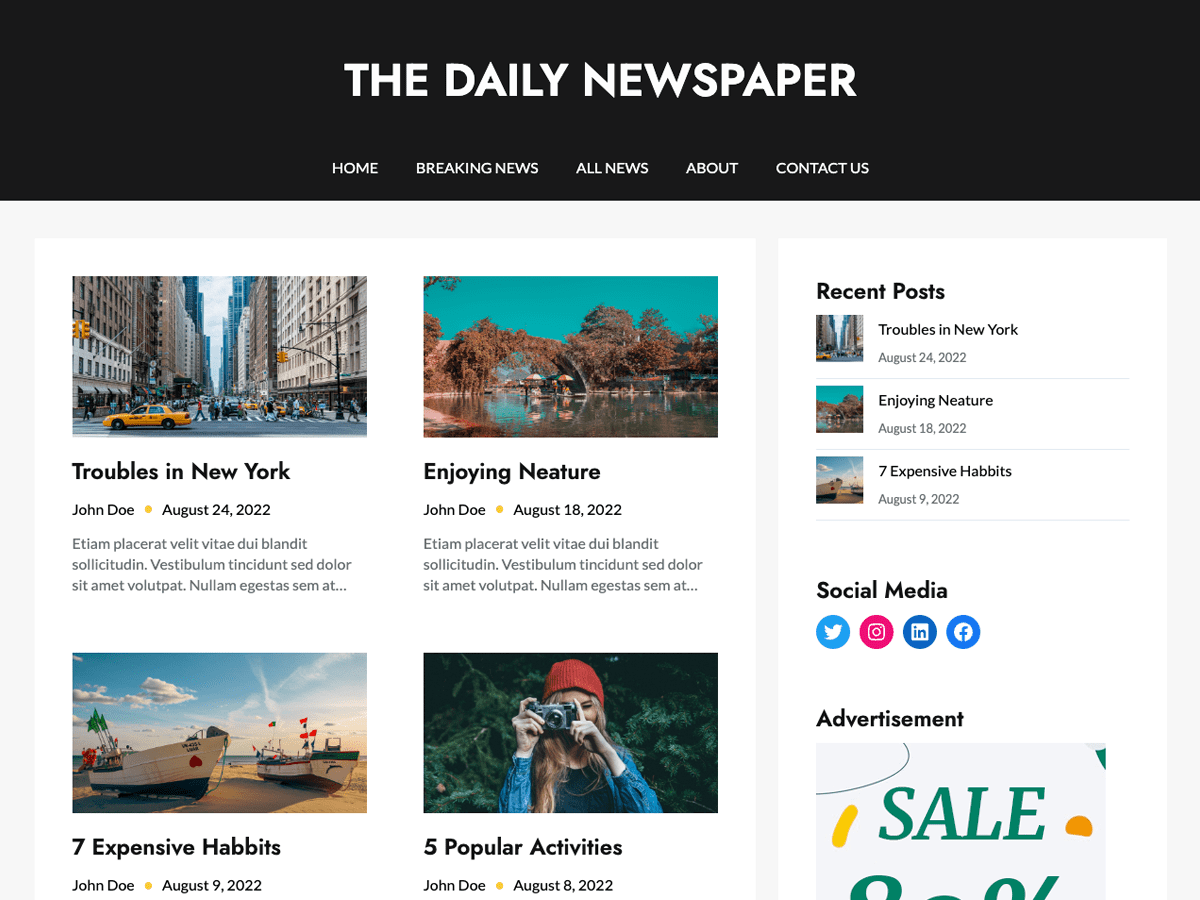Newspaper Builder theme screenshot