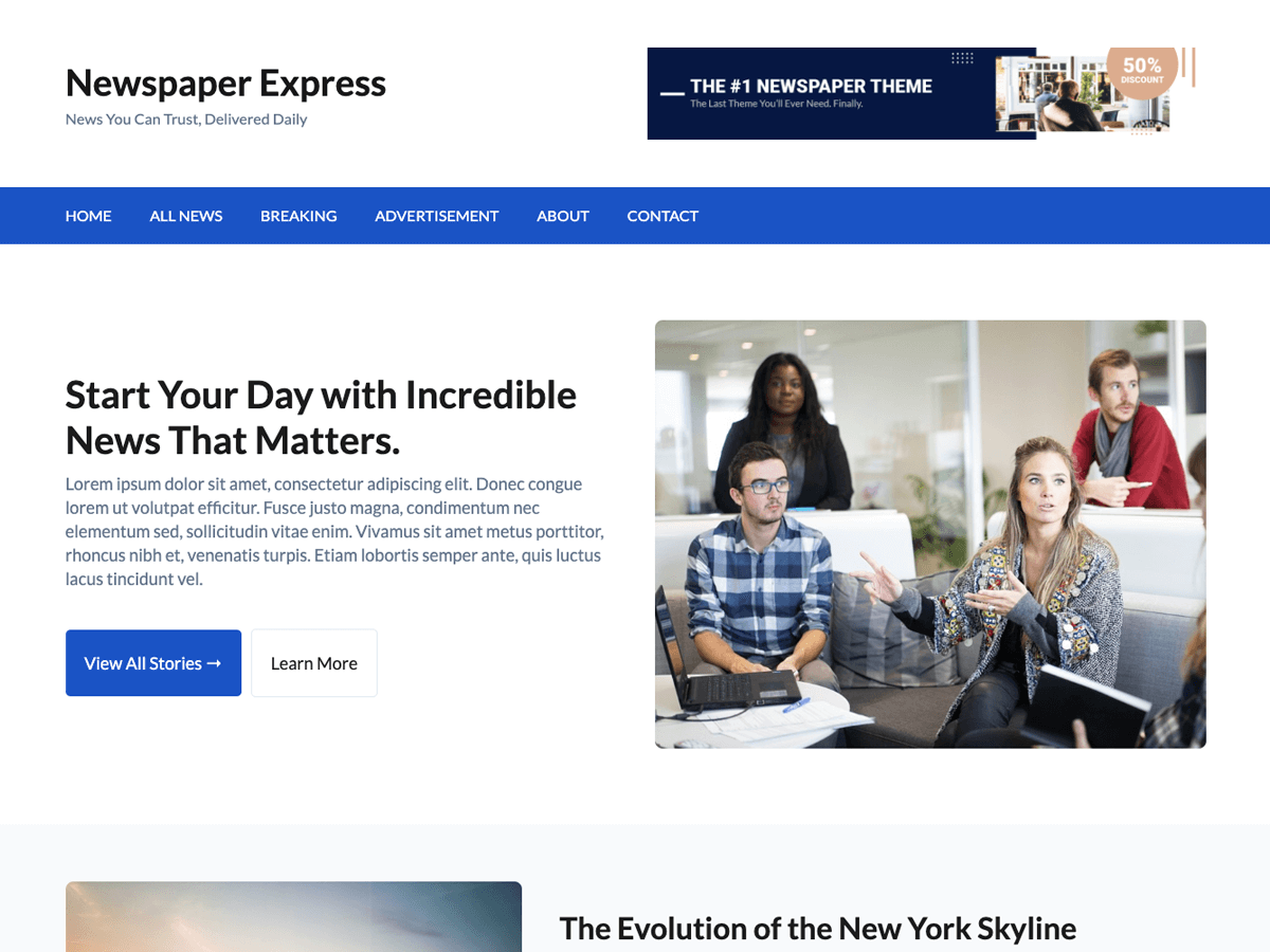 Newspaper Express theme screenshot