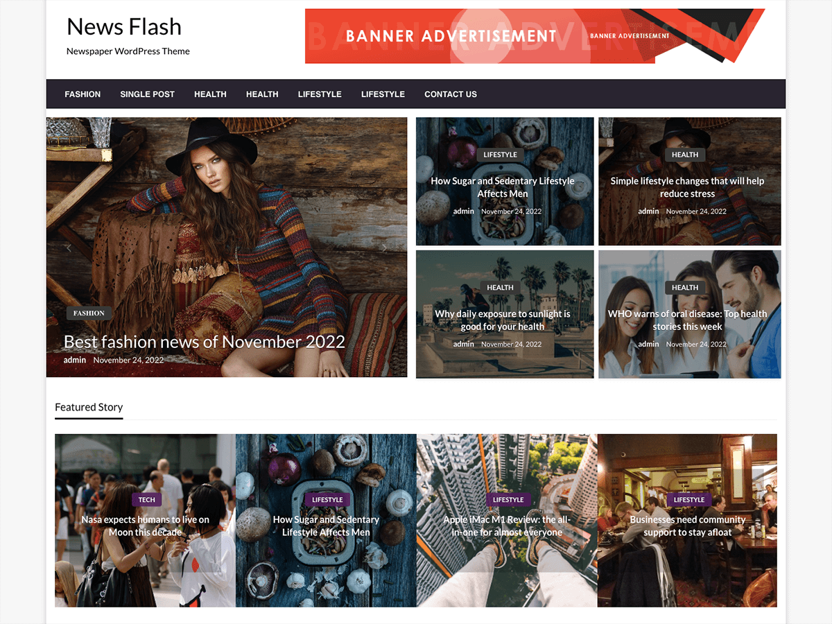 Newspaper Flash theme screenshot