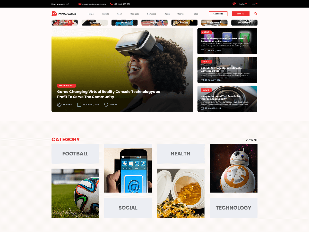 Newspaper Magazine Blog theme screenshot