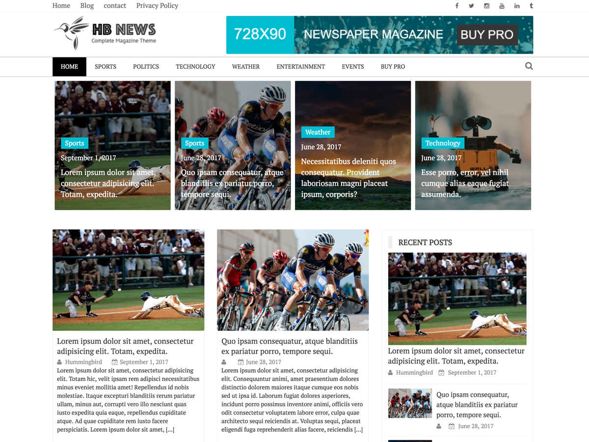 Newspaper Magazine theme screenshot