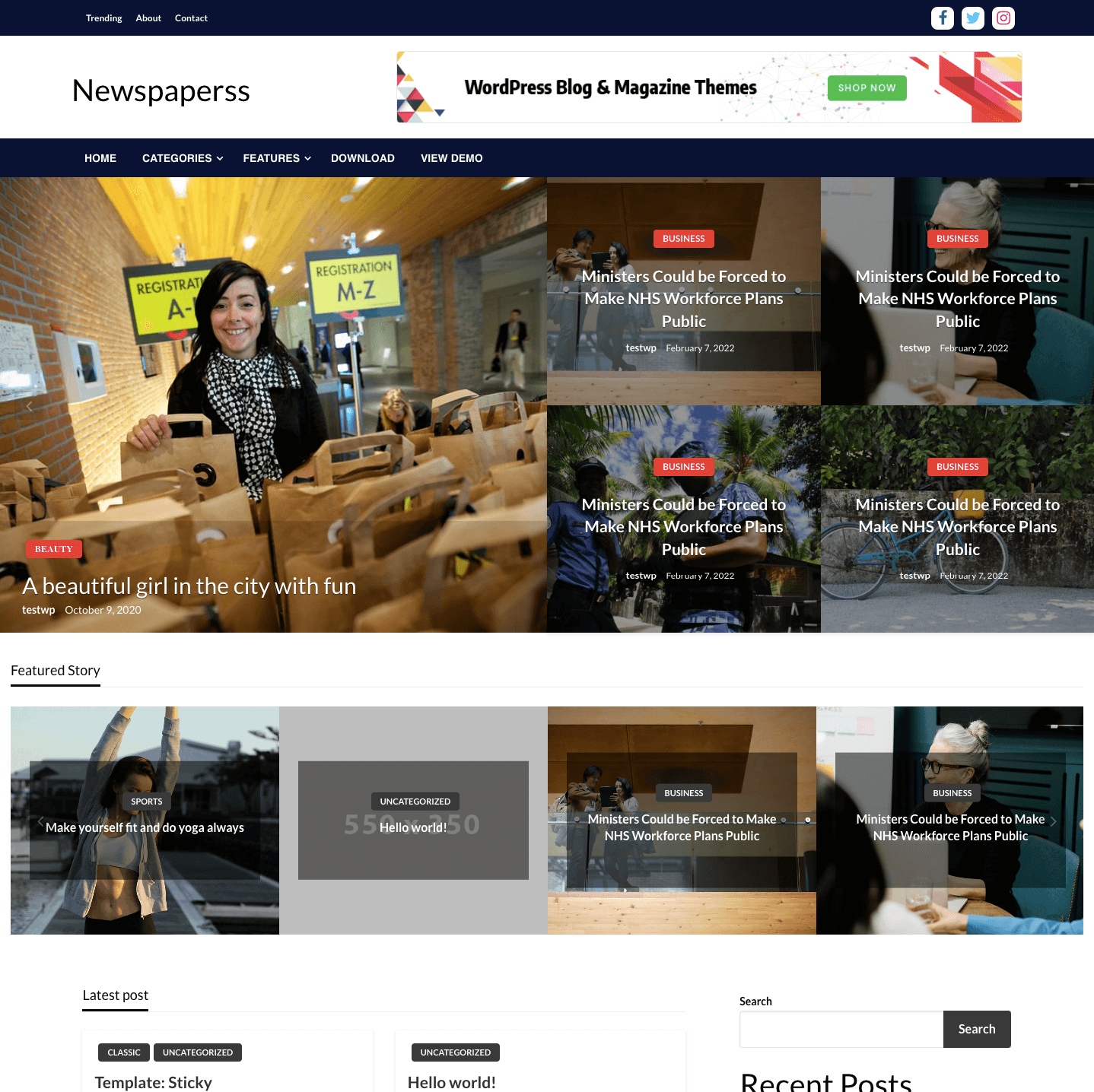 Newspaper Up theme screenshot