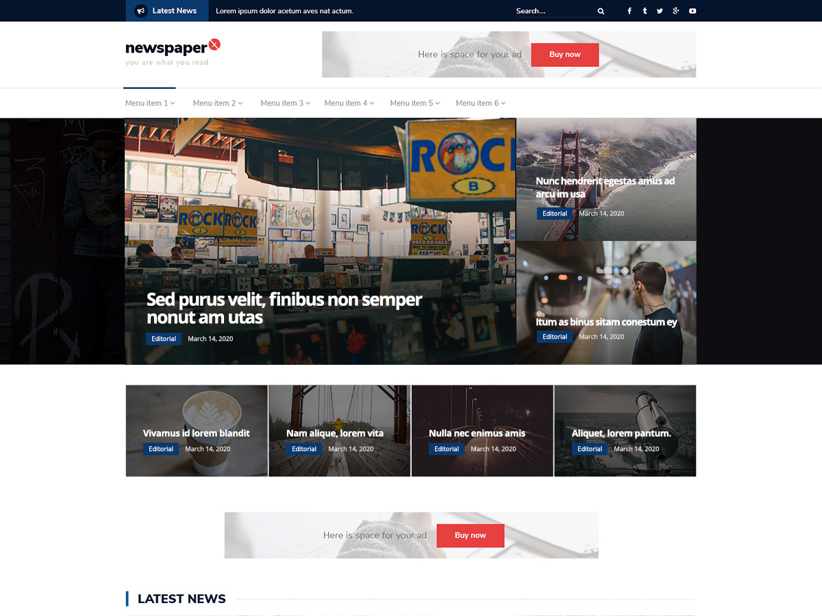 Newspaper X theme screenshot