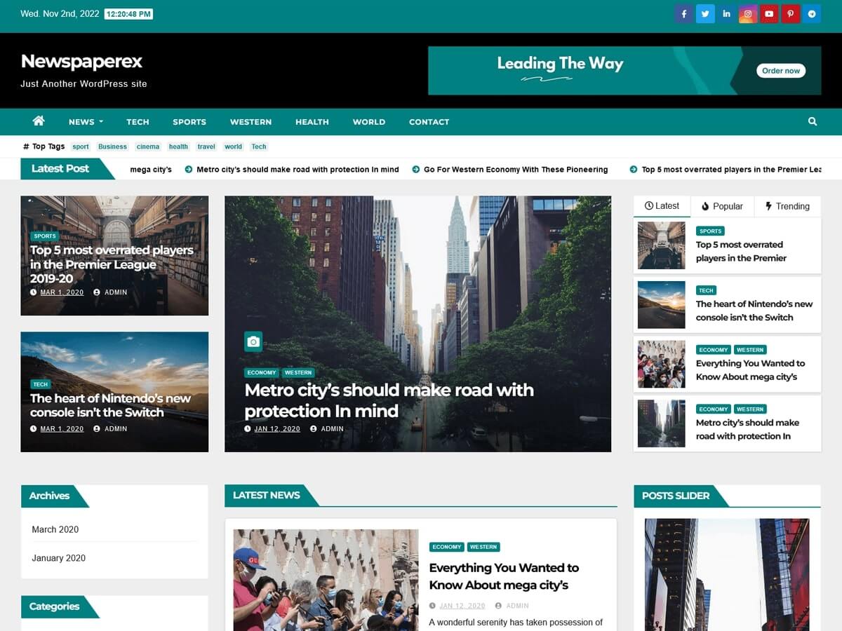 Newspaperex theme screenshot