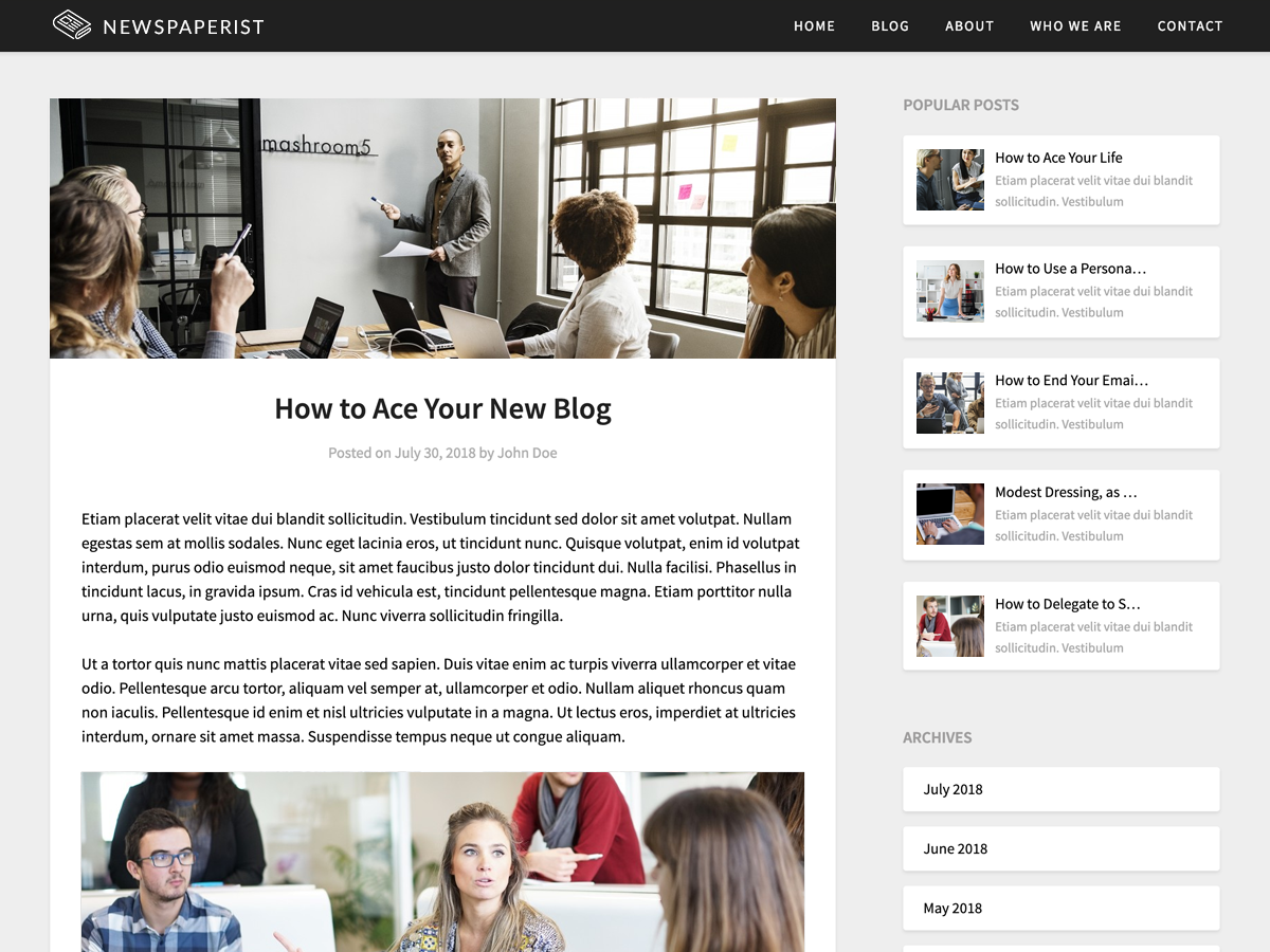 Newspaperist theme screenshot