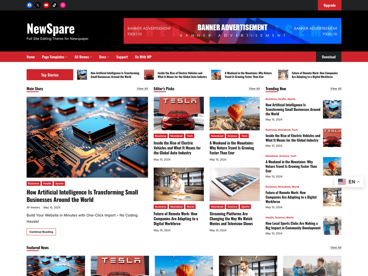 NewSpare theme screenshot