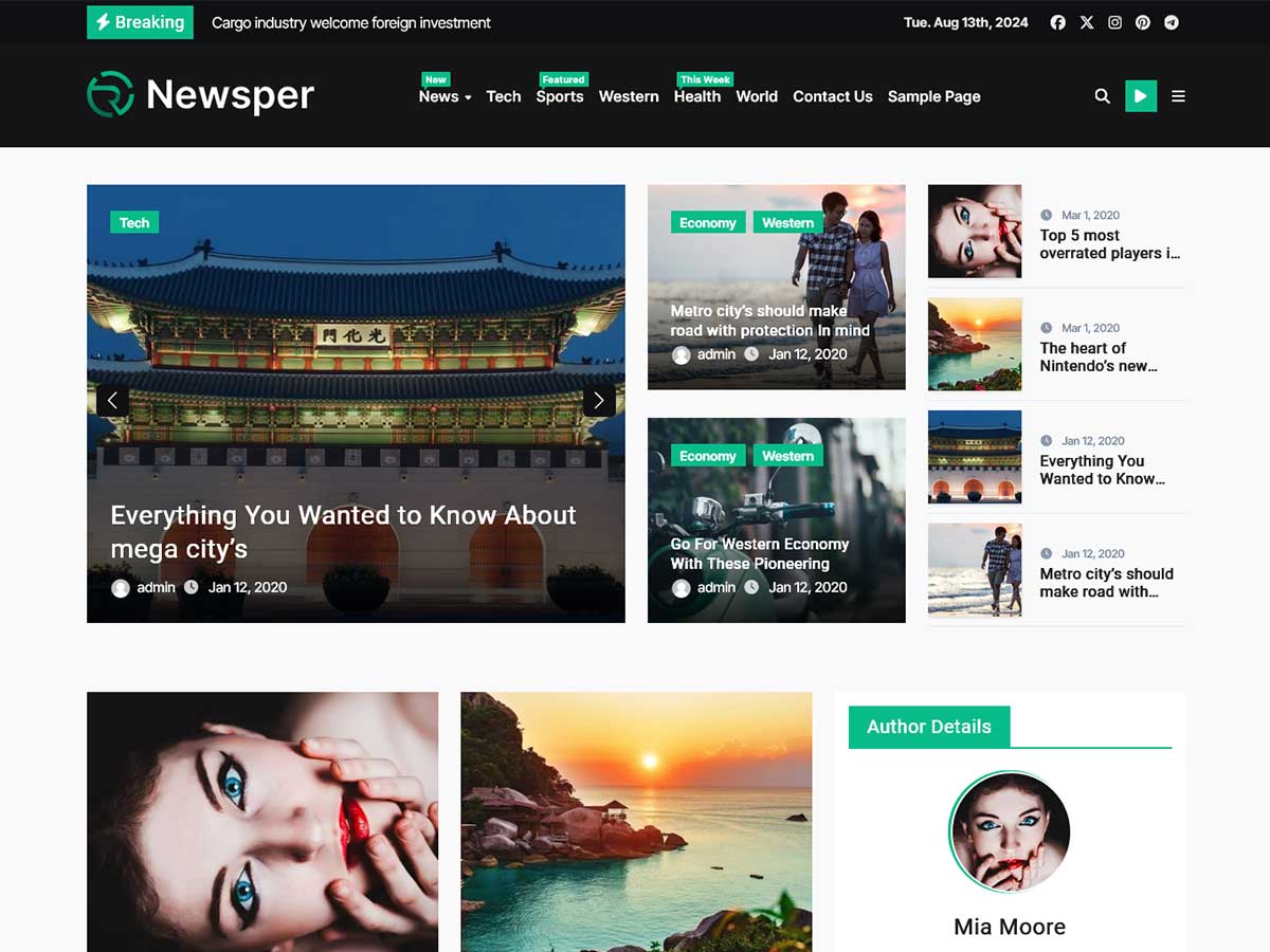 Newsper theme screenshot