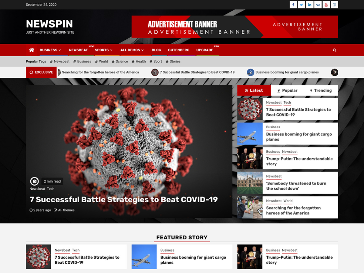 Newspin theme screenshot