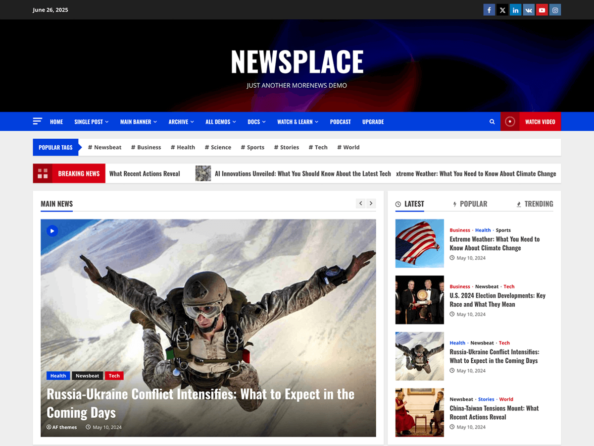 NewsPlace theme screenshot