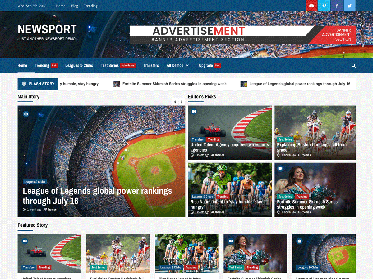 Newsport theme screenshot