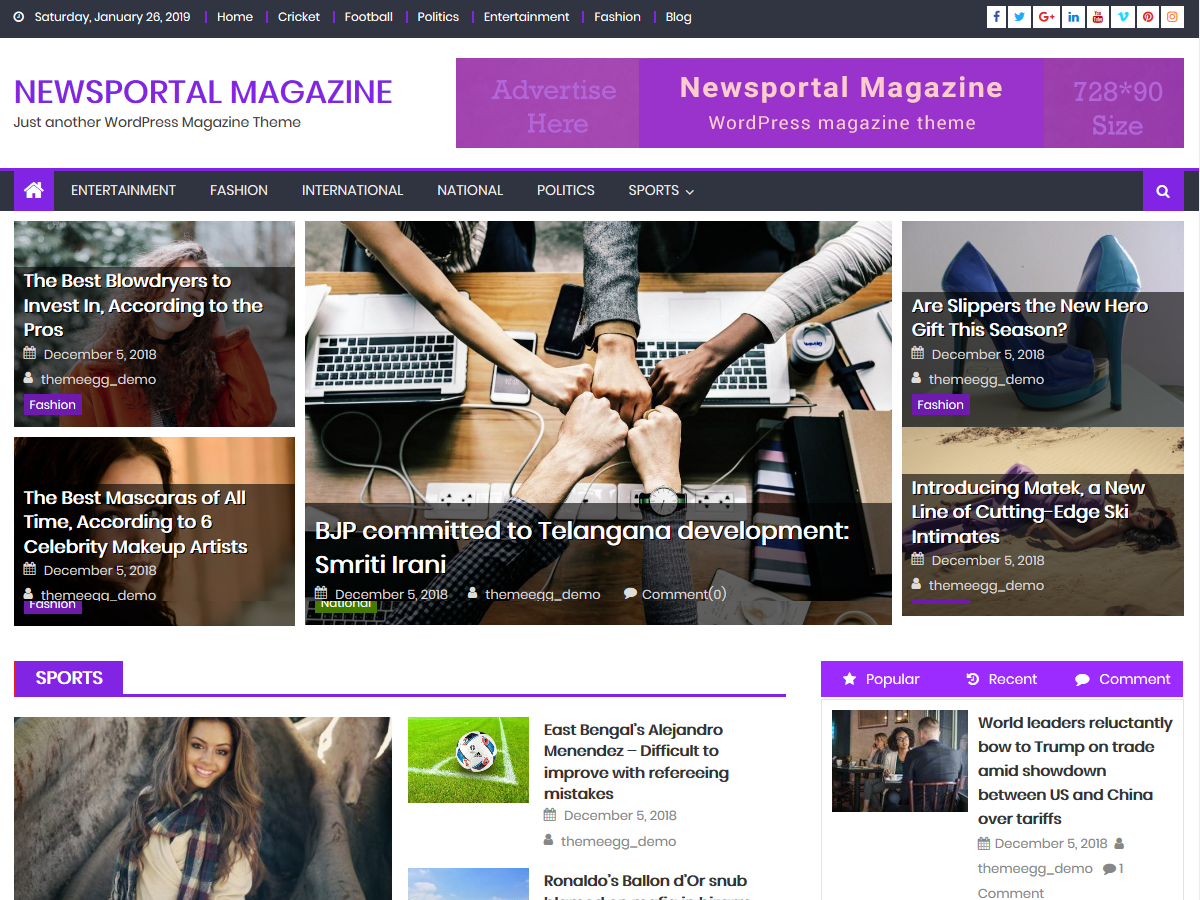 Newsportal Magazine theme screenshot
