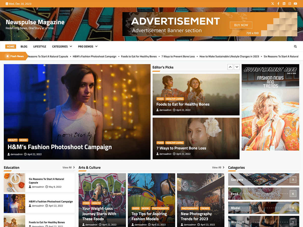 Newspulse Magazine theme screenshot