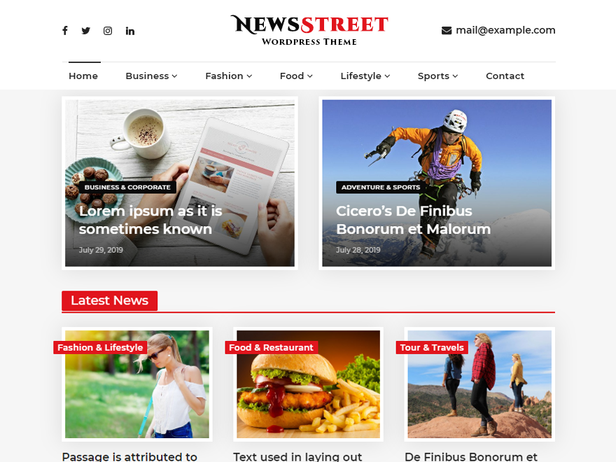 NewsStreet theme screenshot