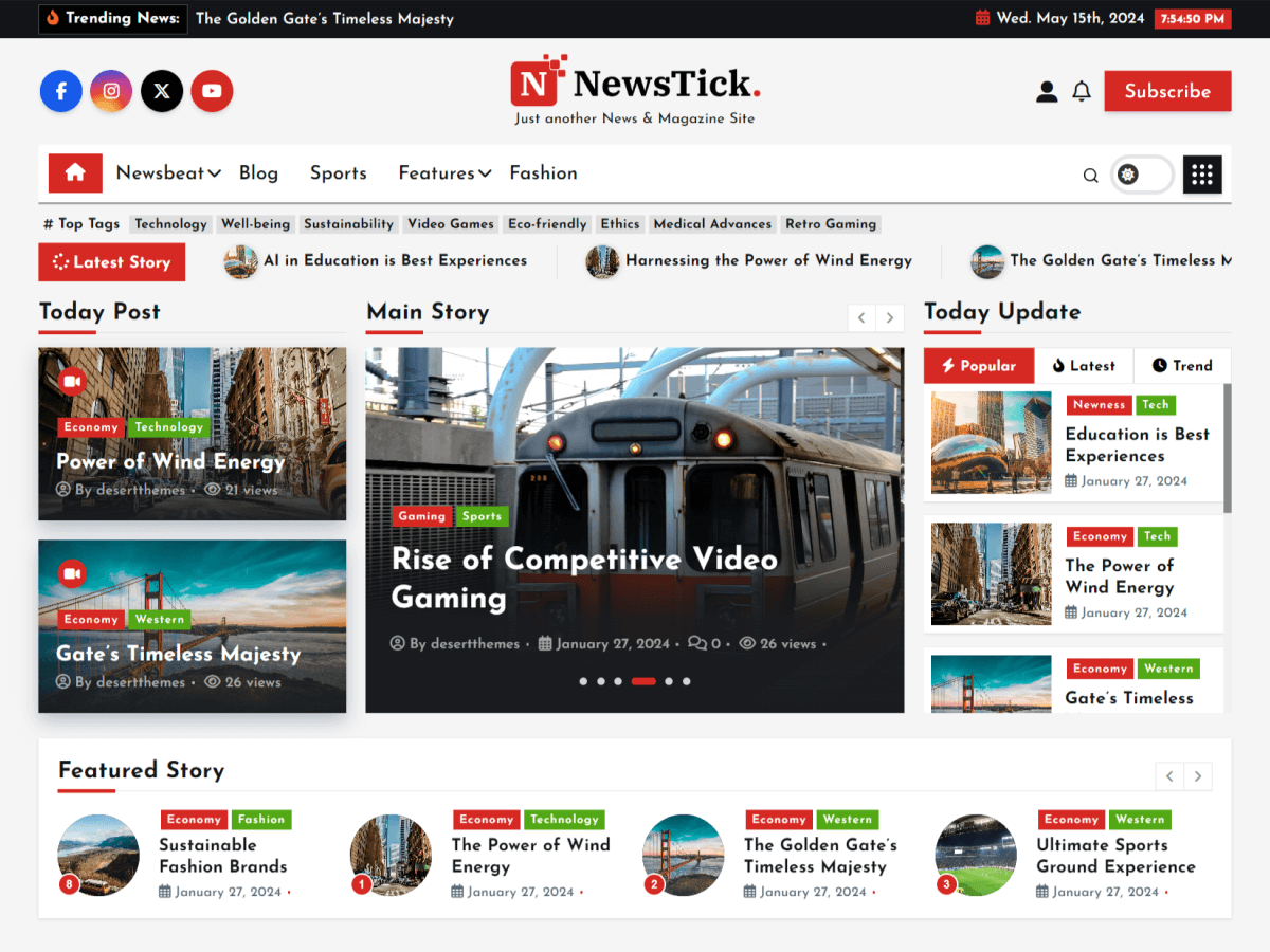 NewsTick theme screenshot