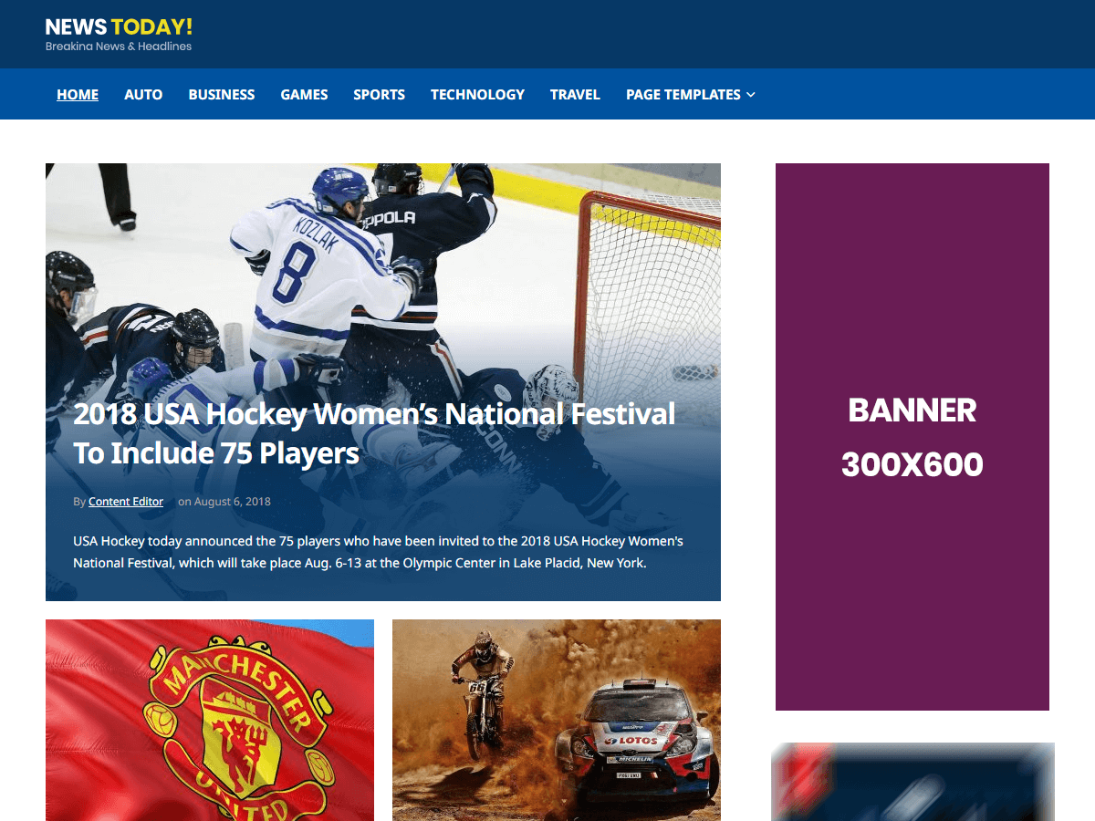 NewsToday theme screenshot