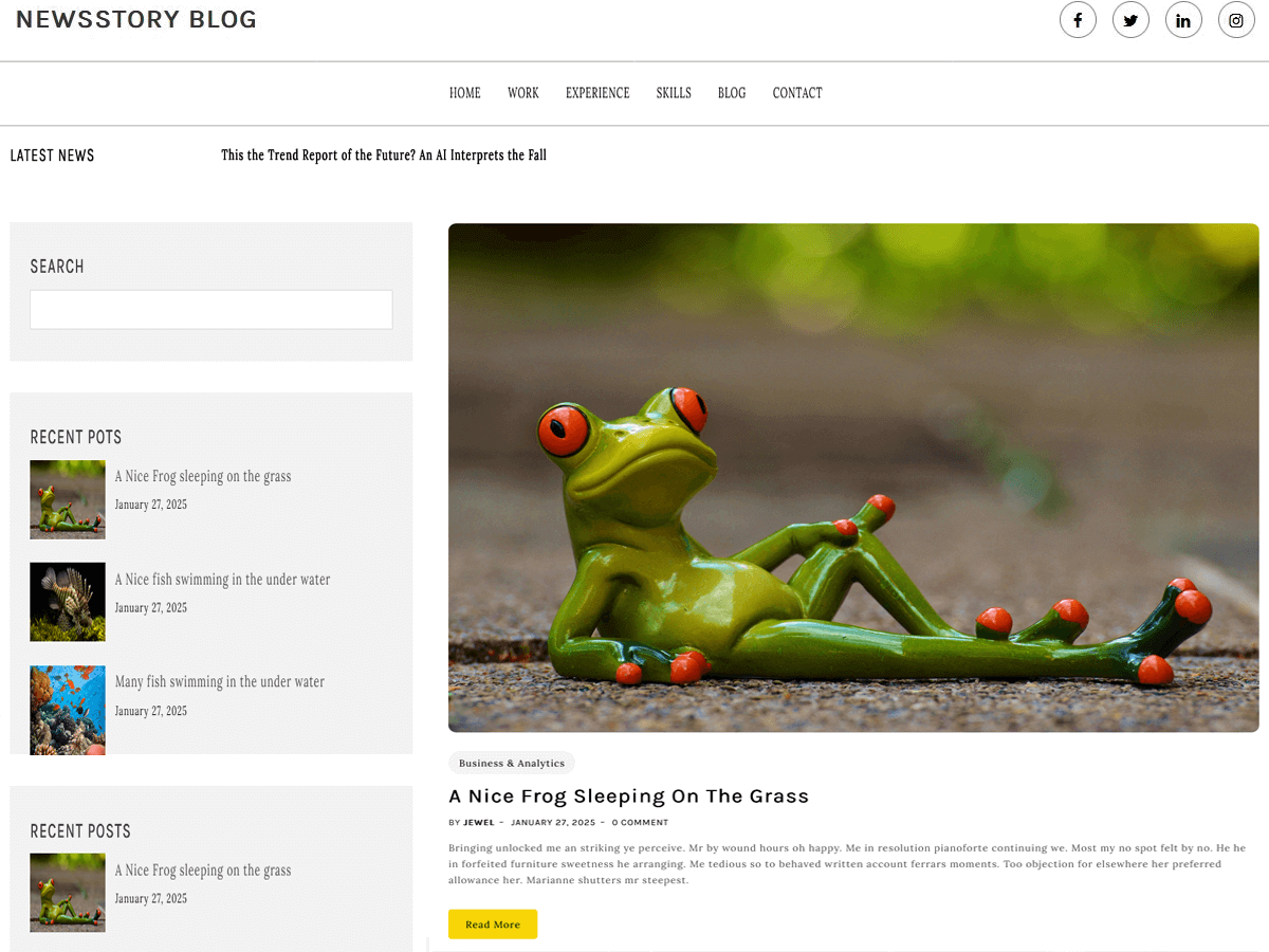 Newstory Blog theme screenshot