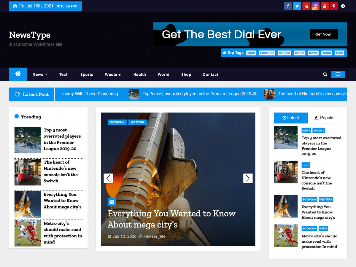 Newstype theme screenshot
