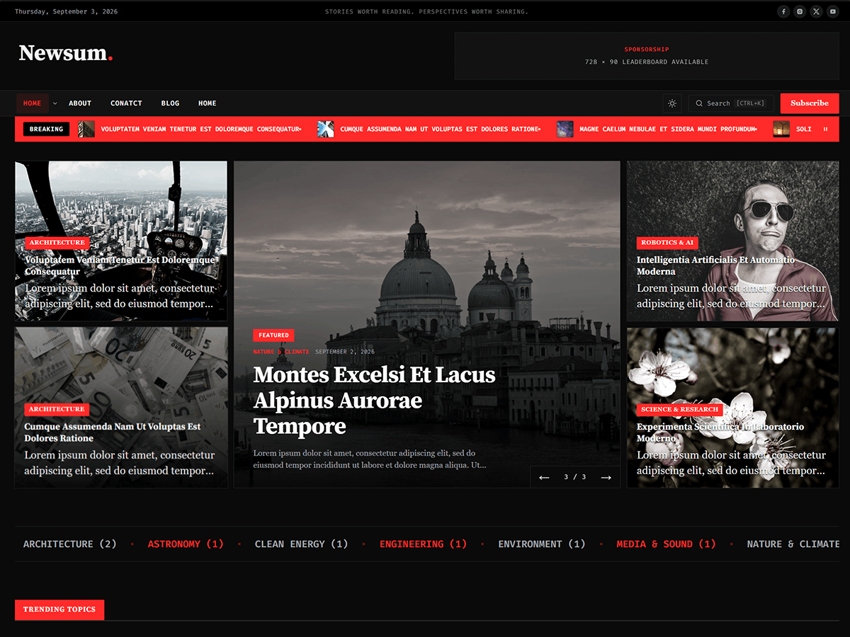 Newsum theme screenshot