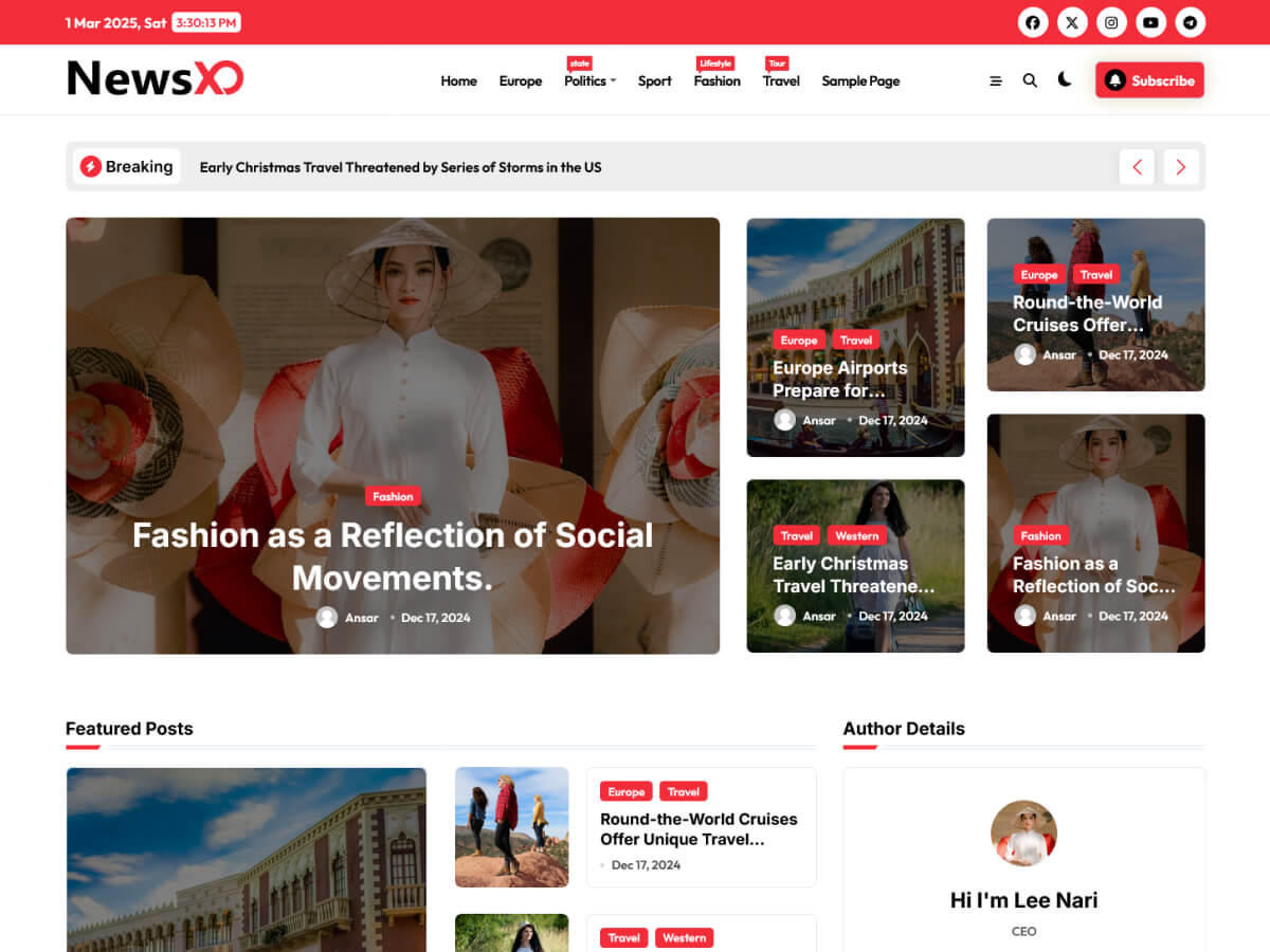 Newsxo theme screenshot