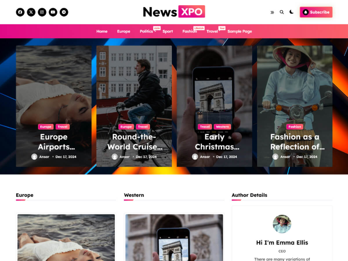 Newsxpo theme screenshot
