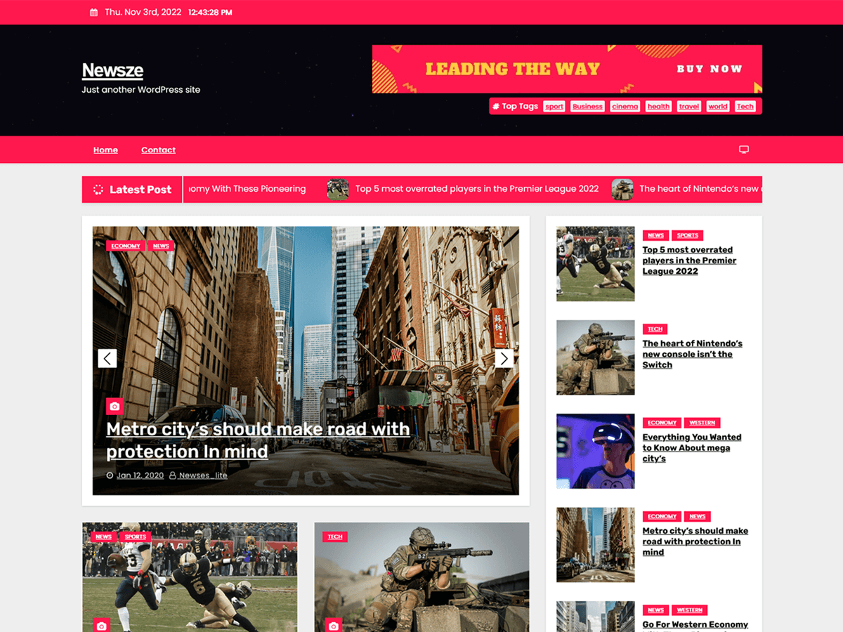 Newsze theme screenshot