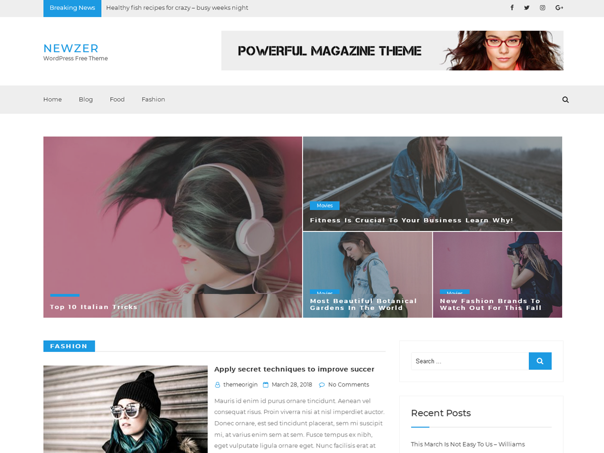 Newzer theme screenshot