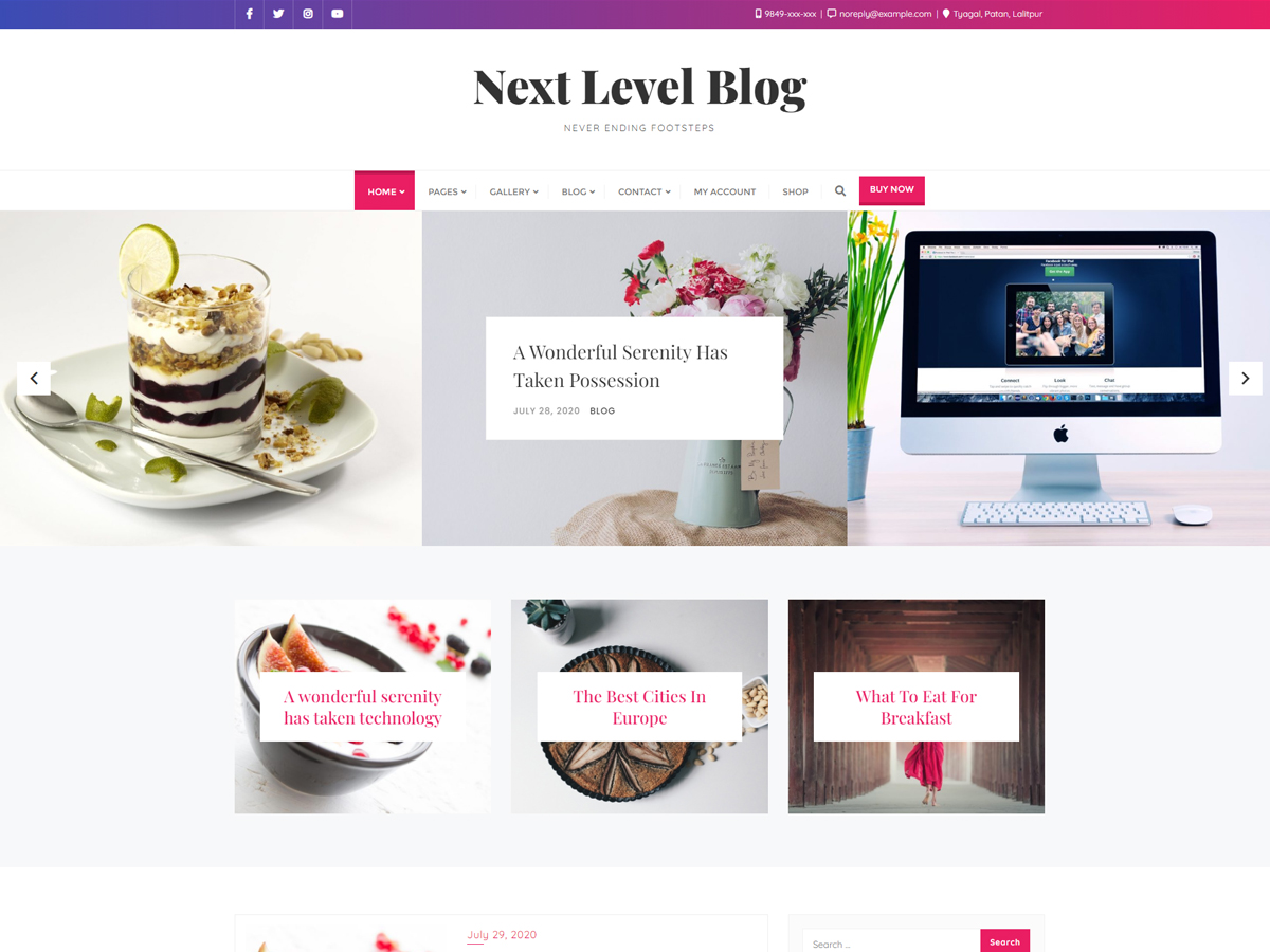 Next Level Blog theme screenshot