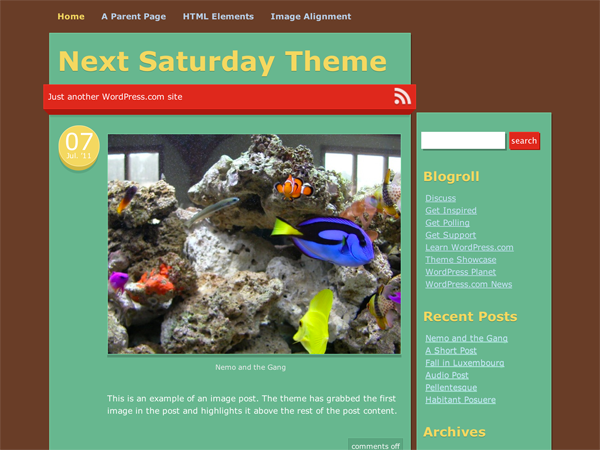 Next Saturday theme screenshot