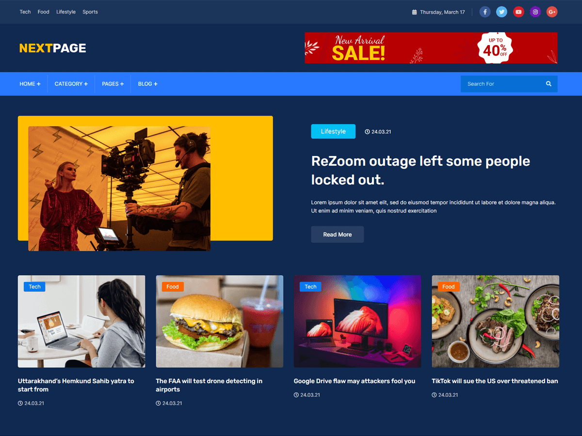 Nextpage theme screenshot