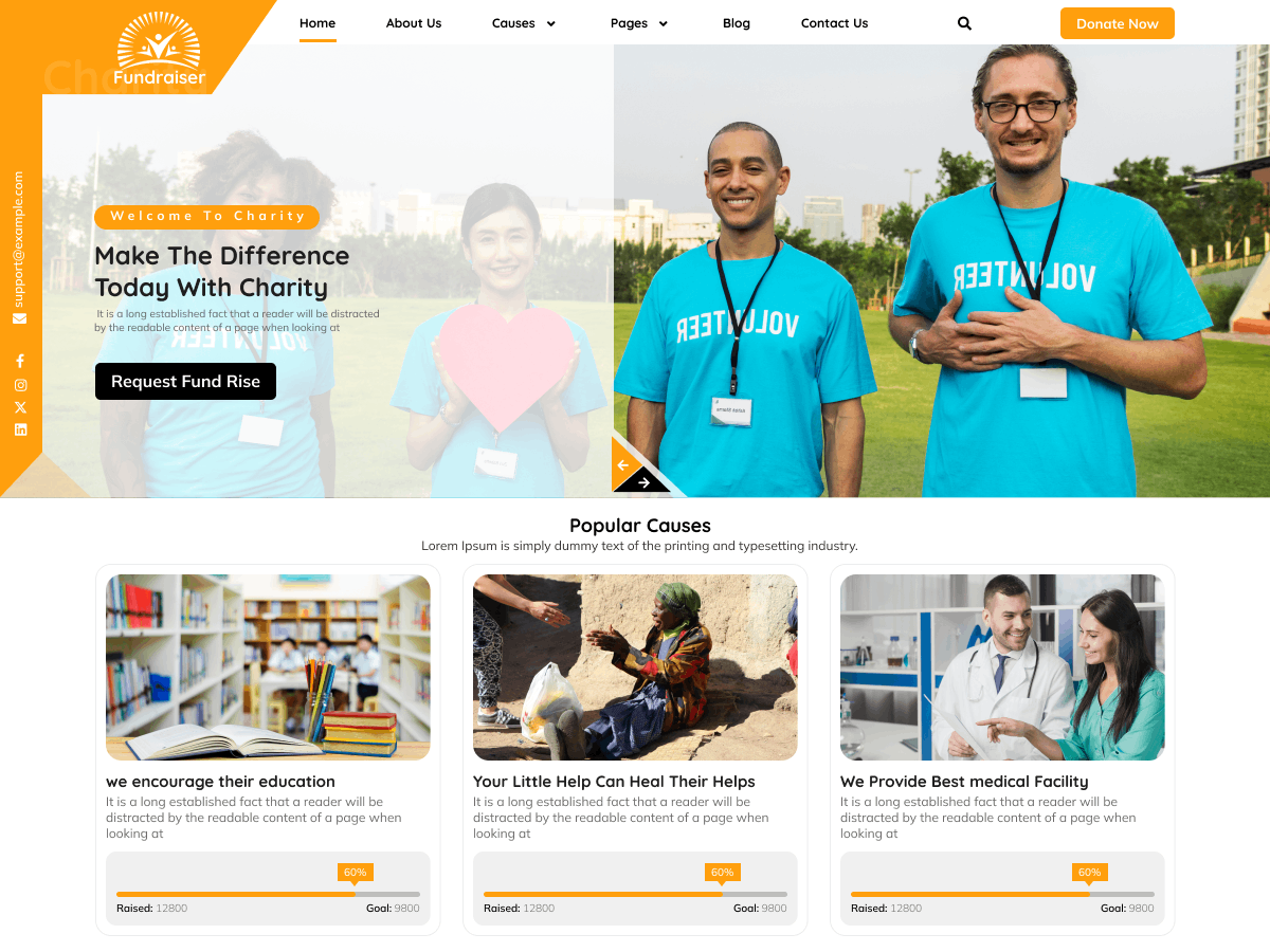 NGO Fundraiser theme screenshot